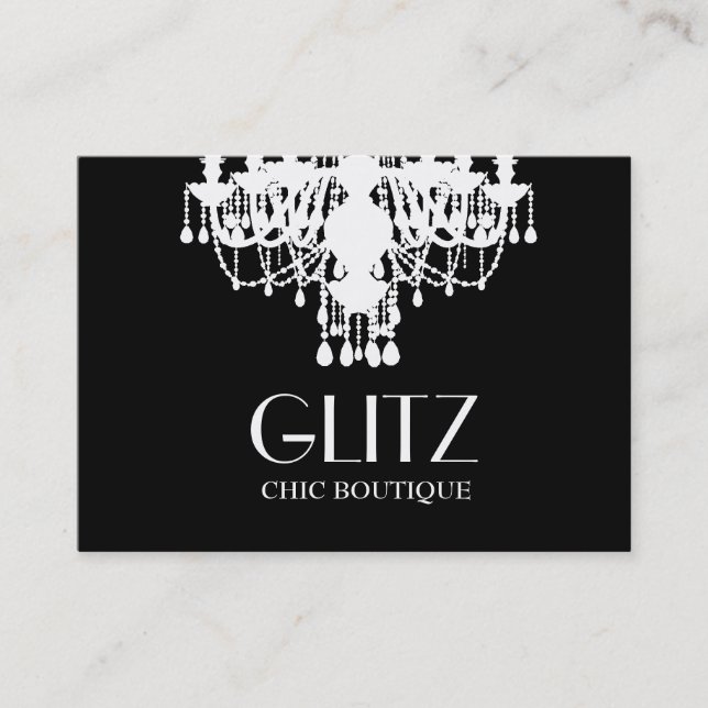 Tarjeta De Visita Lámpara del blanco del boutique del Glitz 311 (Anverso)