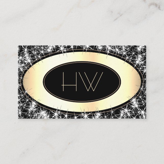 Tarjeta De Visita Lamurous Faux Purpurinas Stars Trendy Gold Boutiqu (Anverso)