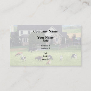 Tarjeta De Visita Lancaster PA - Granja familiar con vacas en pastel