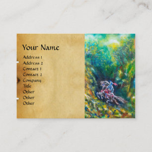 TARJETA DE VISITA LANCELOT DE NOCHE, CABALLO EN BOSQUE VERDE