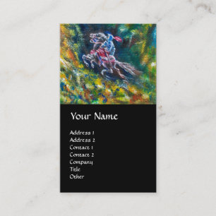 TARJETA DE VISITA LANCELOT DE NOCHE, CABALLO EN BOSQUE VERDE