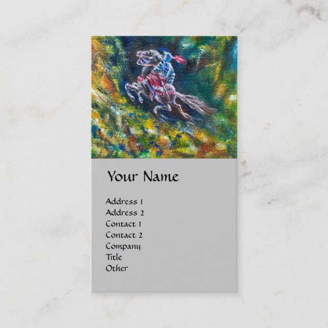 Tarjeta De Visita LANCELOT DE NOCHE, CABALLO EN Gris FORESTAL VERDE (Anverso)