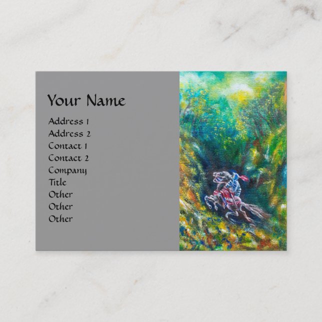 Tarjeta De Visita LANCELOT DE NOCHE, CABALLO EN Gris FORESTAL VERDE (Anverso)