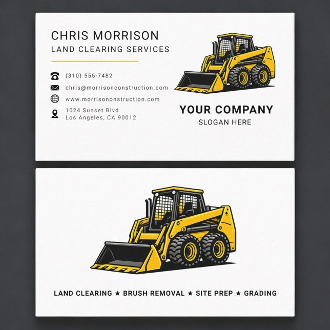 Tarjeta De Visita Land Clearing Services Construction (Subido por el creador)