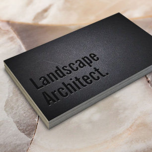 Tarjeta De Visita Landscape Architect Landscaping Bold Black