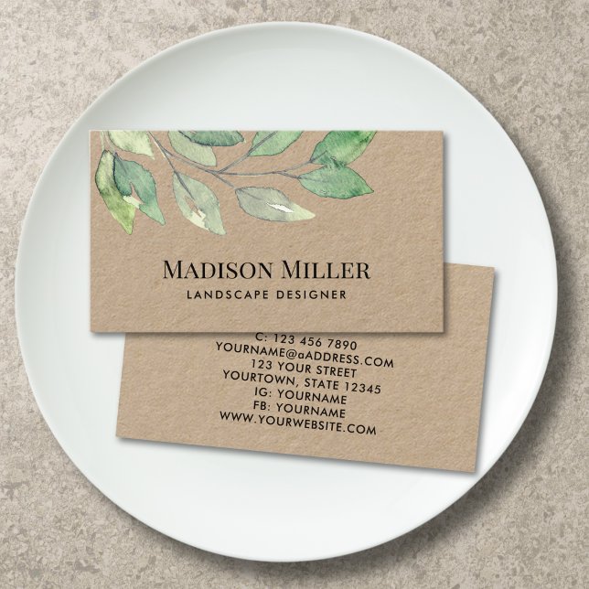 Tarjeta De Visita Landscape Designer Kraft Paper (Subido por el creador)