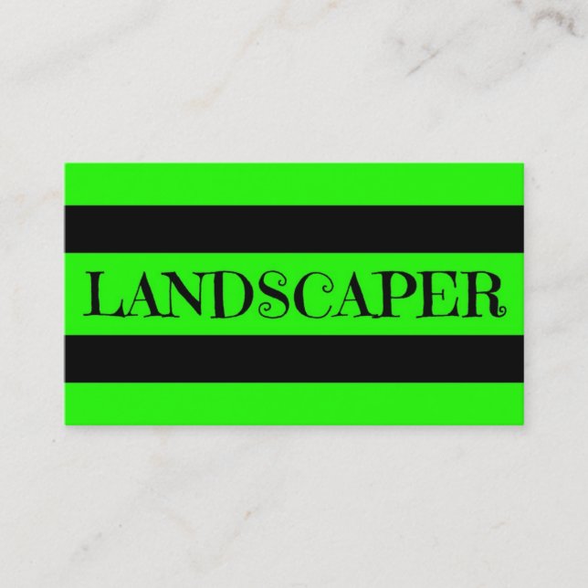 Tarjeta De Visita Landscaper Neon Green Business Card (Anverso)