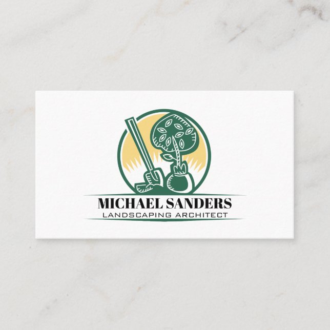 Tarjeta De Visita Landscaper | Plantar un árbol (Anverso)