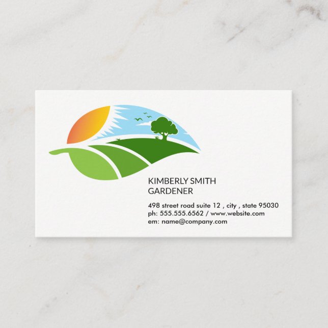 Tarjeta De Visita Landscaping Garden Background (Anverso)
