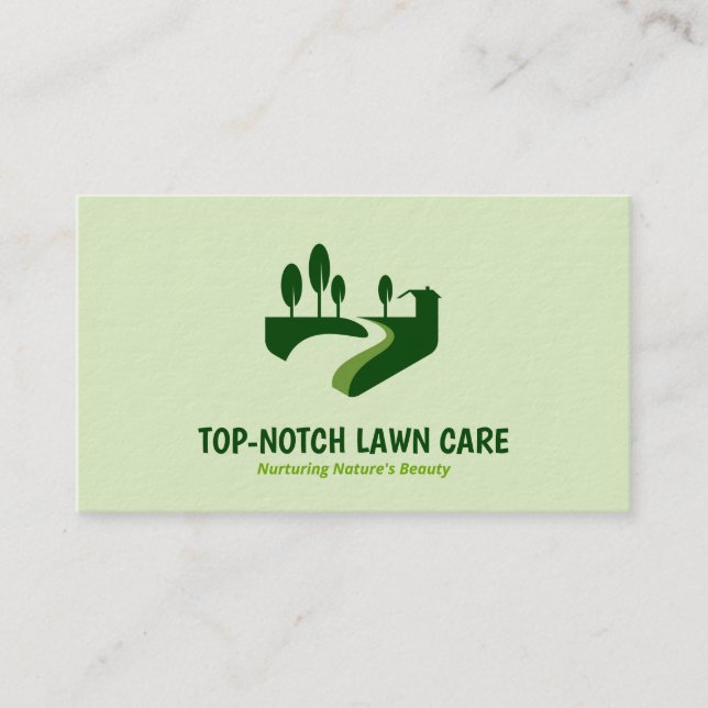 Tarjeta De Visita 🌿 Landscaping Lawn Mowing Premium (Anverso)