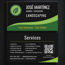 Tarjeta De Visita Landscaping Lawn Service QR Code