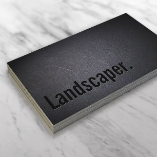 Tarjeta De Visita Landscaping Service Textura oscura profesional