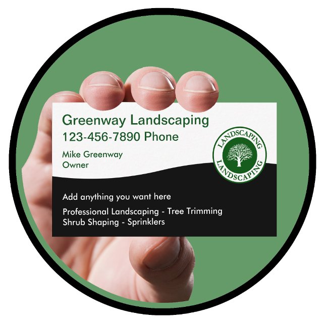 Tarjeta De Visita Landscaping Services Modern Business Cards  (Subido por el creador)