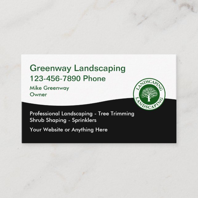 Tarjeta De Visita Landscaping Services Simple Modern Business Cards (Anverso)