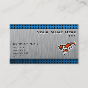 Tarjeta De Visita Langosta; Metal-mirada cepillada