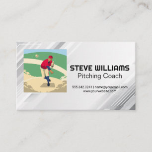 Tarjeta De Visita Lanzador lanzando béisbol