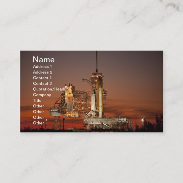 Tarjeta De Visita Lanzamiento del transbordador espacial Atlantis NA (Anverso)