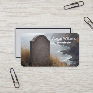 Tarjeta De Visita Lápida en un acantilado rocoso