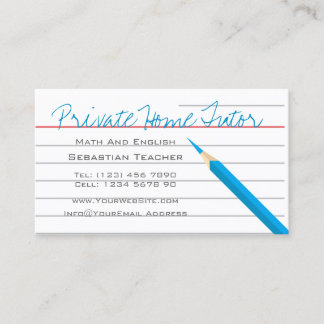 Tarjeta De Visita Lápiz casero del profesor del profesor particular