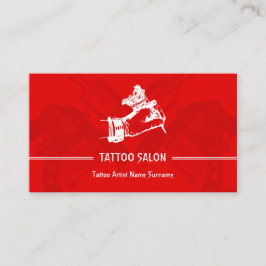 Tarjeta De Visita Lápiz de arma roja Minimalista tatuaje moderno