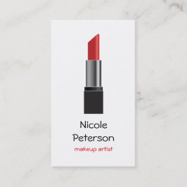 Tarjeta De Visita Lápiz labial del rojo del artista de maquillaje