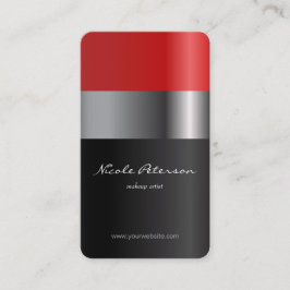 Tarjeta De Visita Lápiz labial rojo - artista de maquillaje