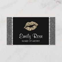 Lápiz moderno de labios negro y Purpurina dorado