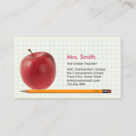Tarjeta De Visita Lápiz profesional y Apple para profesores de escue