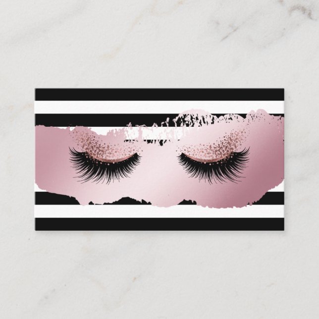 Tarjeta De Visita Larga extensión de banda Artista de maquillaje Neg (Anverso)