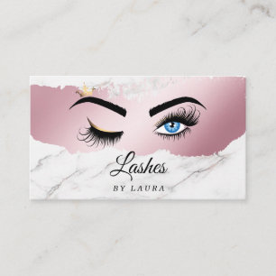 Tarjeta De Visita Larga Extensión de Lash Artista de maquillaje Wink