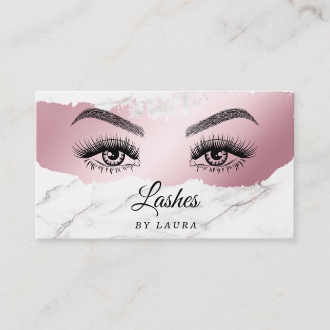 Tarjeta De Visita Larga extensión Lash Artista maquillaje Hermoso Oj (Anverso)