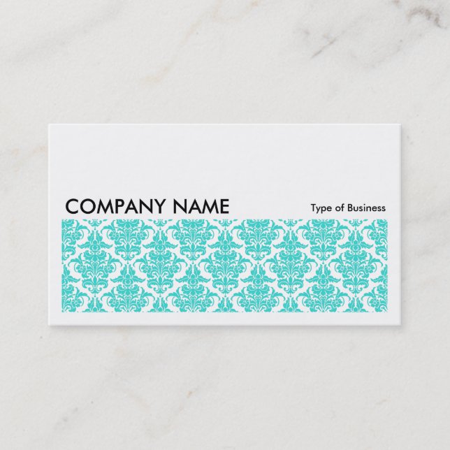 Tarjeta De Visita Larga imagen 0115 - Modelo Aqua Damask (Anverso)