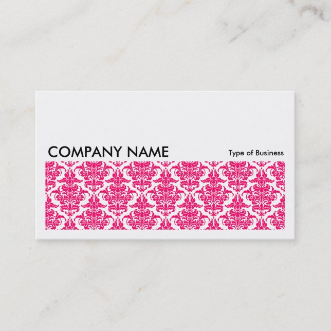 Tarjeta De Visita Larga imagen 0136 - Neon Red Damask (Anverso)
