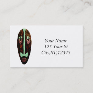 Tarjeta De Visita Larga máscara tiki Thunder_Cove