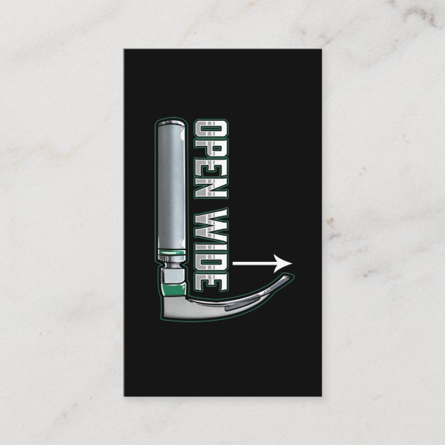 Tarjeta De Visita laringoscopio CRNA Anestesiólogo Intubación (Anverso)