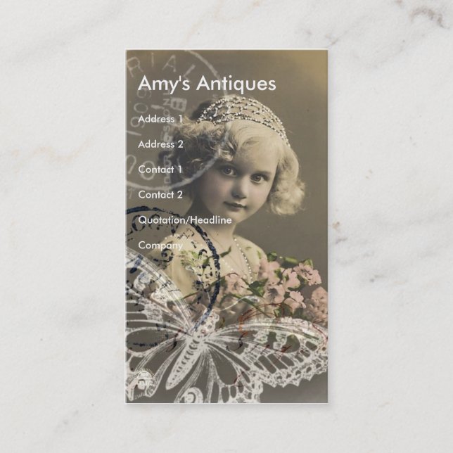 Tarjeta De Visita Las antigüedades de Amy (Anverso)