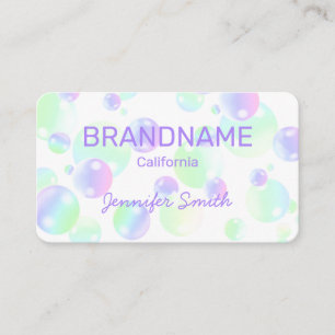 Tarjeta De Visita Las burbujas de jabón arcoiris rosado morado cubr