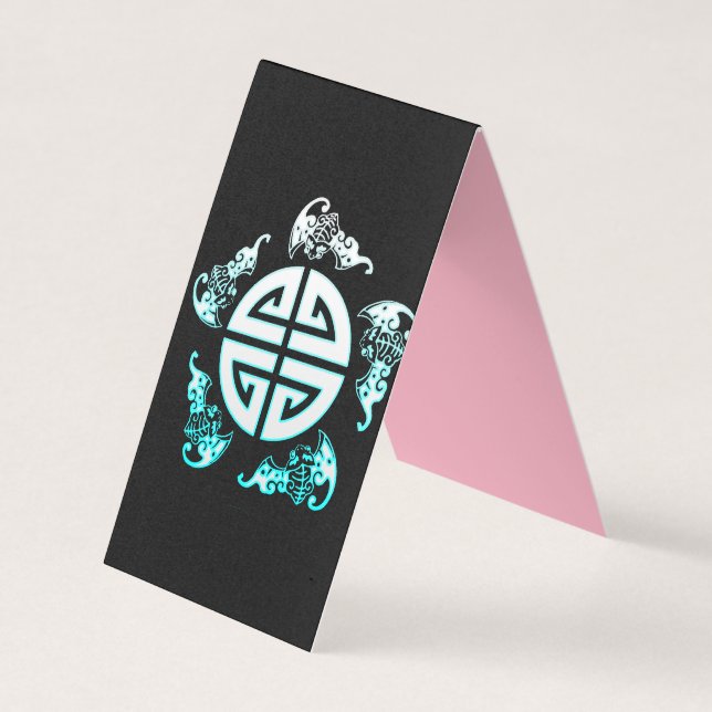 Tarjeta De Visita Las cinco grandes bendiciones; felicidad, salud, v (Anverso)