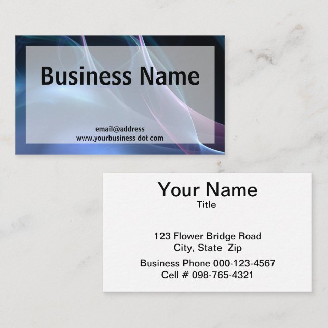 Tarjeta De Visita Las corrientes de seda rosa y azul (Anverso / Reverso)