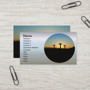 Tarjeta De Visita Las cruces de la crucifixión en la puesta del sol