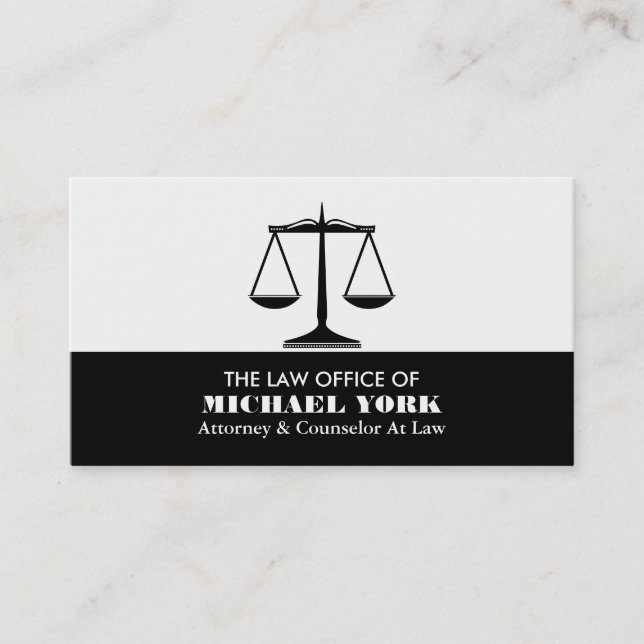 Tarjeta De Visita Las escalas de la justicia, el profesional jurídic (Anverso)