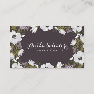 Tarjeta De Visita Las floraciones de la anémona de la lila