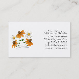 Tarjeta De Visita Las flores de la madre · Margaritas anaranjadas y