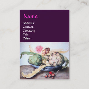 TARJETA DE VISITA LAS FRUTAS 4 DE LA ESTACIÓN - ALCACHOFAS, SUBIÓS Y