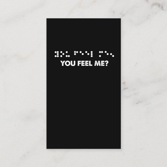 Tarjeta De Visita Las letras Braille Me Sienten Ciegas (Anverso)