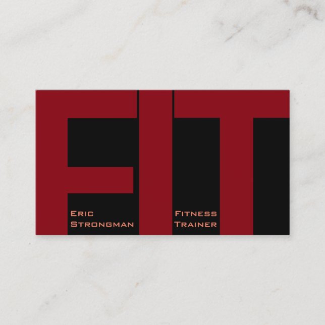 Tarjeta De Visita Las letras grandes FIT la cubierta moderna del (Anverso)