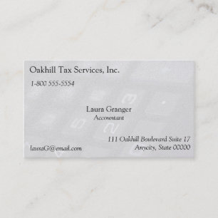 Tarjeta De Visita Las llaves del número en la calculadora se