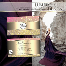 Tarjeta De Visita Las lujosas estrellas Purpurinas rosadas rosadas d