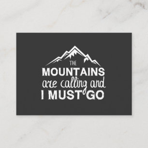 Tarjeta De Visita Las Montañas Están Llamando Y Debo Ir