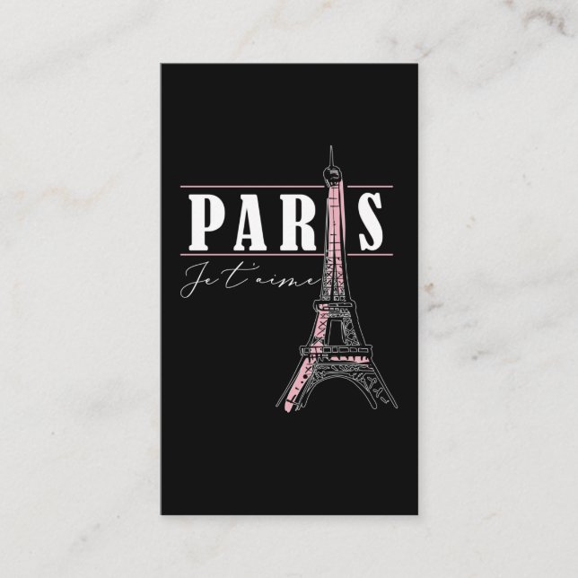 Tarjeta De Visita Las mujeres de la Torre Eiffel aman París Francia (Anverso)